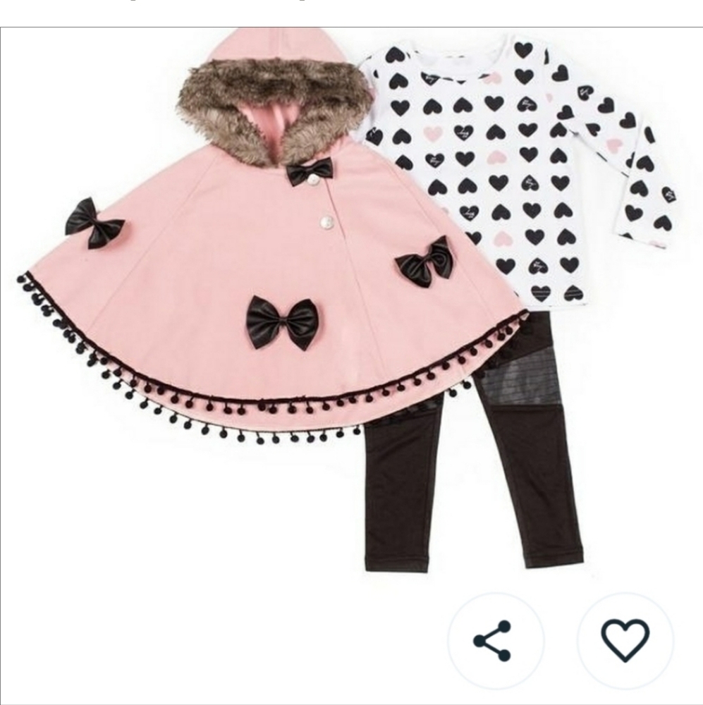 Betsey Johnson 3-PC Set Cape And Pants Set Size 4T - Picture 4 of 13